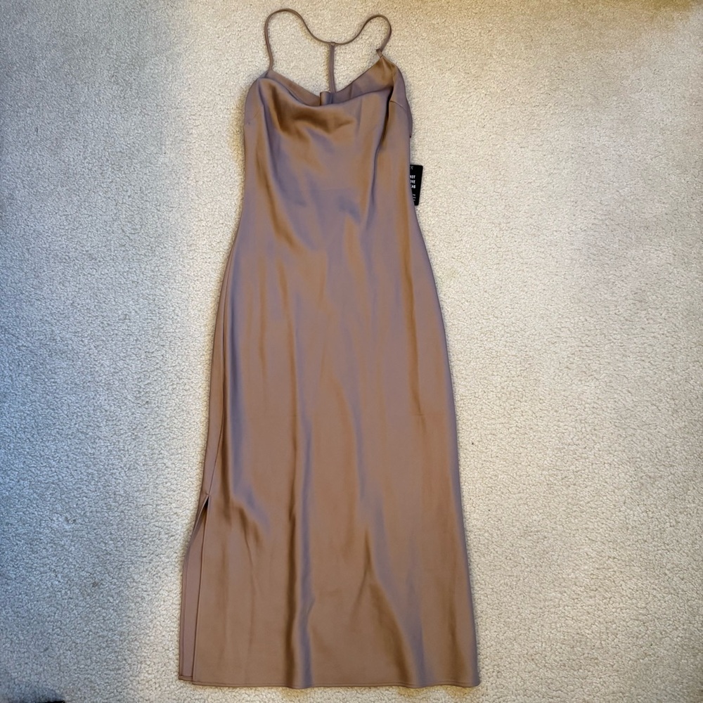 NWT express satin cowl neck midi slip dress
